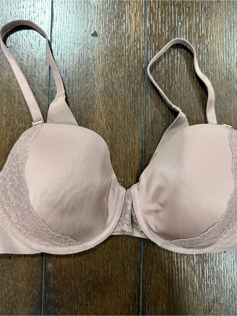 Soma Lace-Trim T-Shirt Bra - Dusty Mauve